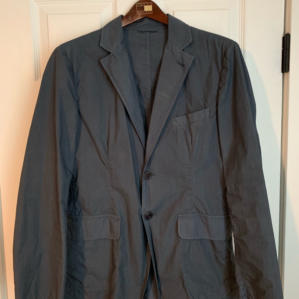 Aspesi blue unstructured cotton blazer